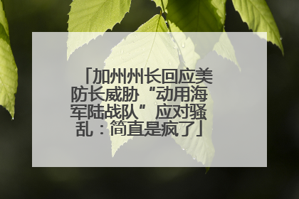 加州州长回应美防长威胁“动用海军陆战队”应对骚乱：简直是疯了