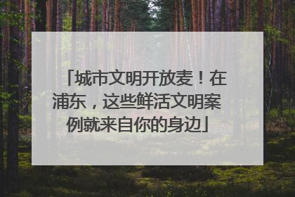 城市文明开放麦！在浦东，这些鲜活文明案例就来自你的身边