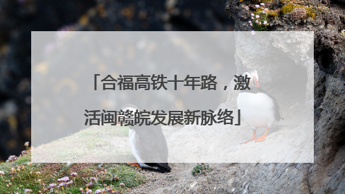 合福高铁十年路，激活闽赣皖发展新脉络