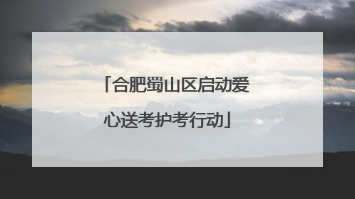 合肥蜀山区启动爱心送考护考行动