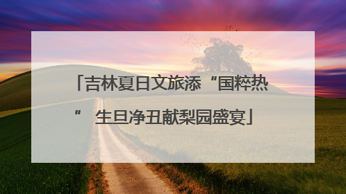 吉林夏日文旅添“国粹热” 生旦净丑献梨园盛宴