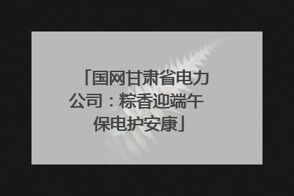 国网甘肃省电力公司：粽香迎端午 保电护安康