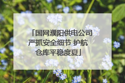 国网濮阳供电公司严抓安全细节 护航仓库平稳度夏