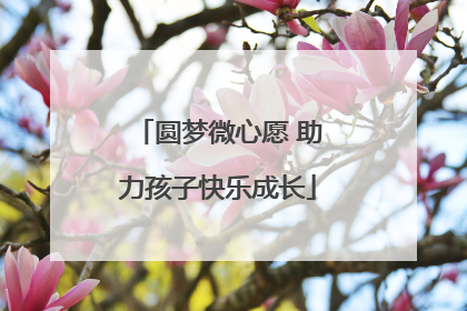 圆梦微心愿 助力孩子快乐成长