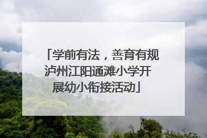 学前有法，善育有规 泸州江阳通滩小学开展幼小衔接活动
