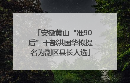 安徽黄山“准90后”干部洪国华拟提名为副区县长人选