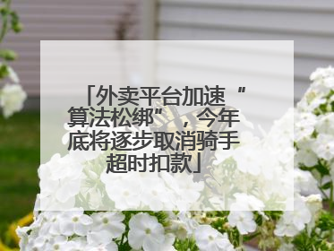 外卖平台加速“算法松绑”，今年底将逐步取消骑手超时扣款