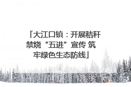 大江口镇：开展秸秆禁烧“五进”宣传 筑牢绿色生态防线