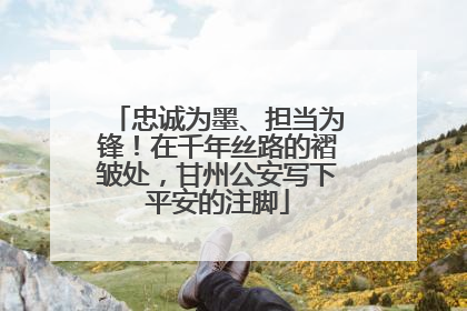 忠诚为墨、担当为锋！在千年丝路的褶皱处，甘州公安写下平安的注脚