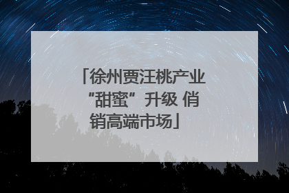 徐州贾汪桃产业“甜蜜”升级 俏销高端市场