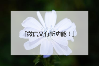 微信又有新功能！