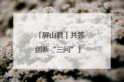屏山君｜共答创新“三问”