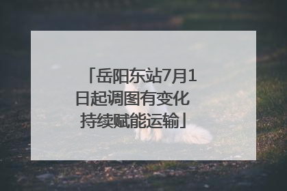 岳阳东站7月1日起调图有变化 持续赋能运输