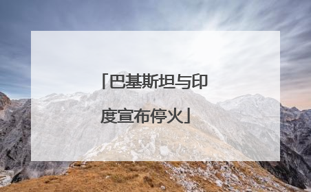 巴基斯坦与印度宣布停火