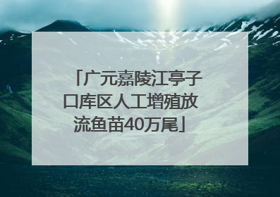广元嘉陵江亭子口库区人工增殖放流鱼苗40万尾