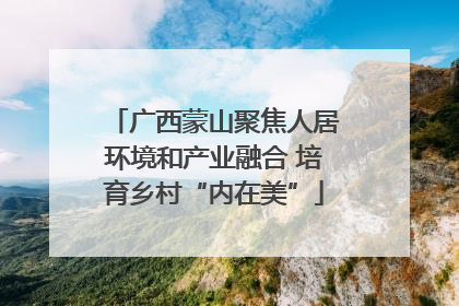 广西蒙山聚焦人居环境和产业融合 培育乡村“内在美”