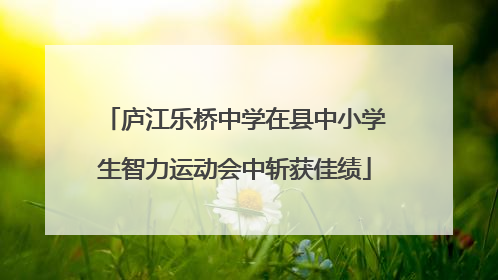 庐江乐桥中学在县中小学生智力运动会中斩获佳绩