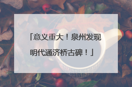 意义重大！泉州发现明代通济桥古碑！