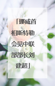挪威首相斯特勒会见中联部部长刘建超