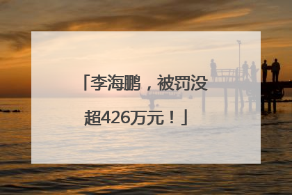 李海鹏，被罚没超426万元！