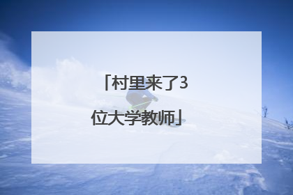 村里来了3位大学教师