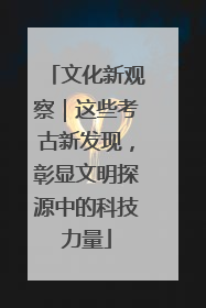文化新观察｜这些考古新发现，彰显文明探源中的科技力量