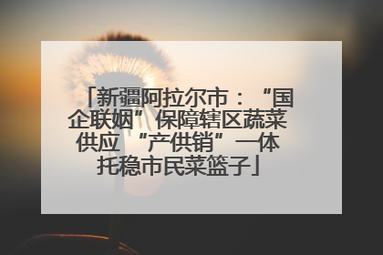 新疆阿拉尔市：“国企联姻”保障辖区蔬菜供应 “产供销”一体托稳市民菜篮子