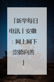 新华每日电讯丨安徽：网上网下 崇德向善
