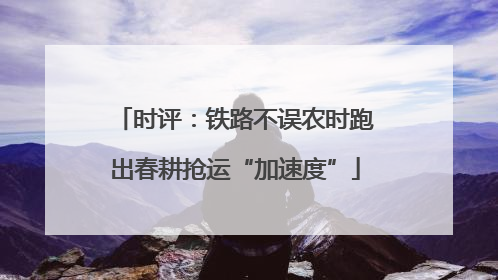 时评：铁路不误农时跑出春耕抢运“加速度”