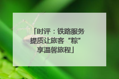 时评：铁路服务提质让旅客“粽”享温馨旅程