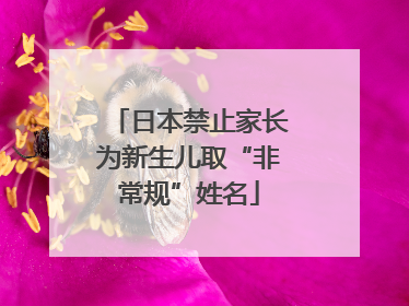 日本禁止家长为新生儿取“非常规”姓名