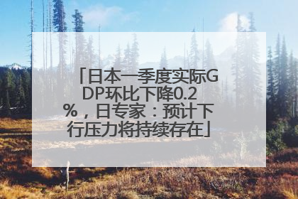 日本一季度实际GDP环比下降0.2%，日专家：预计下行压力将持续存在