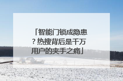 智能门锁成隐患？热搜背后是千万用户的夹手之痛
