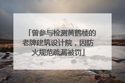曾参与检测黄鹤楼的老牌建筑设计院，因防火规范疏漏被罚