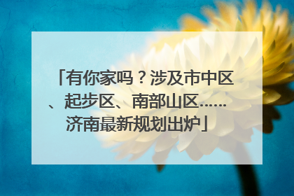 有你家吗？涉及市中区、起步区、南部山区……济南最新规划出炉