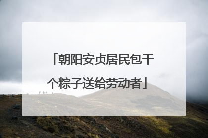 朝阳安贞居民包千个粽子送给劳动者