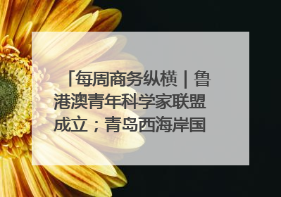 每周商务纵横｜鲁港澳青年科学家联盟成立；青岛西海岸国际能源自贸港启用