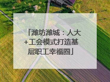 潍坊潍城：人大+工会模式打造基层职工幸福圈