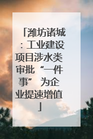 潍坊诸城：工业建设项目涉水类审批“一件事” 为企业提速增值