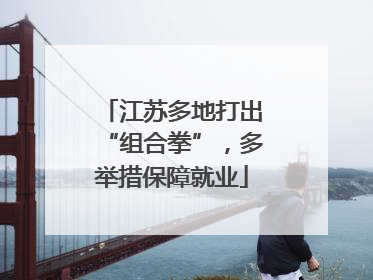 江苏多地打出“组合拳”，多举措保障就业