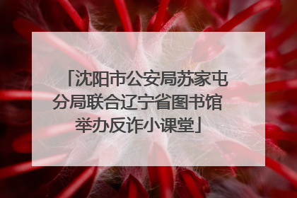 沈阳市公安局苏家屯分局联合辽宁省图书馆举办反诈小课堂