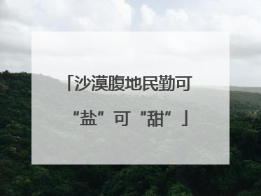沙漠腹地民勤可“盐”可“甜”