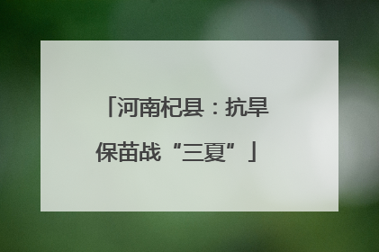 河南杞县：抗旱保苗战“三夏”