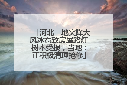 河北一地突降大风冰雹致房屋路灯树木受损，当地：正积极清理抢修