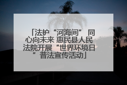 法护“河海间” 同心向未来 惠民县人民法院开展“世界环境日”普法宣传活动