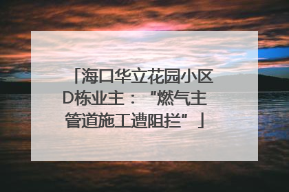 海口华立花园小区D栋业主：“燃气主管道施工遭阻拦”