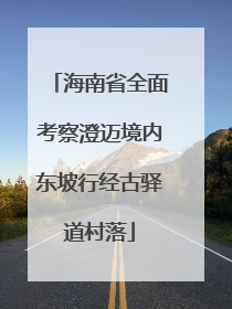 海南省全面考察澄迈境内东坡行经古驿道村落