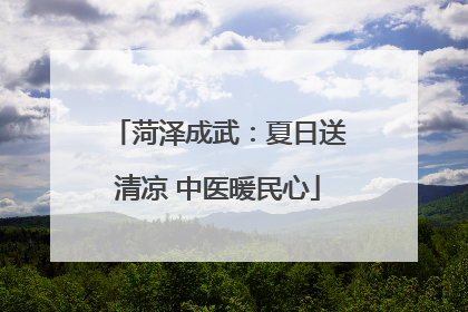 菏泽成武：夏日送清凉 中医暖民心