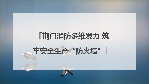 荆门消防多维发力 筑牢安全生产“防火墙”