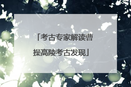 考古专家解读曹操高陵考古发现
